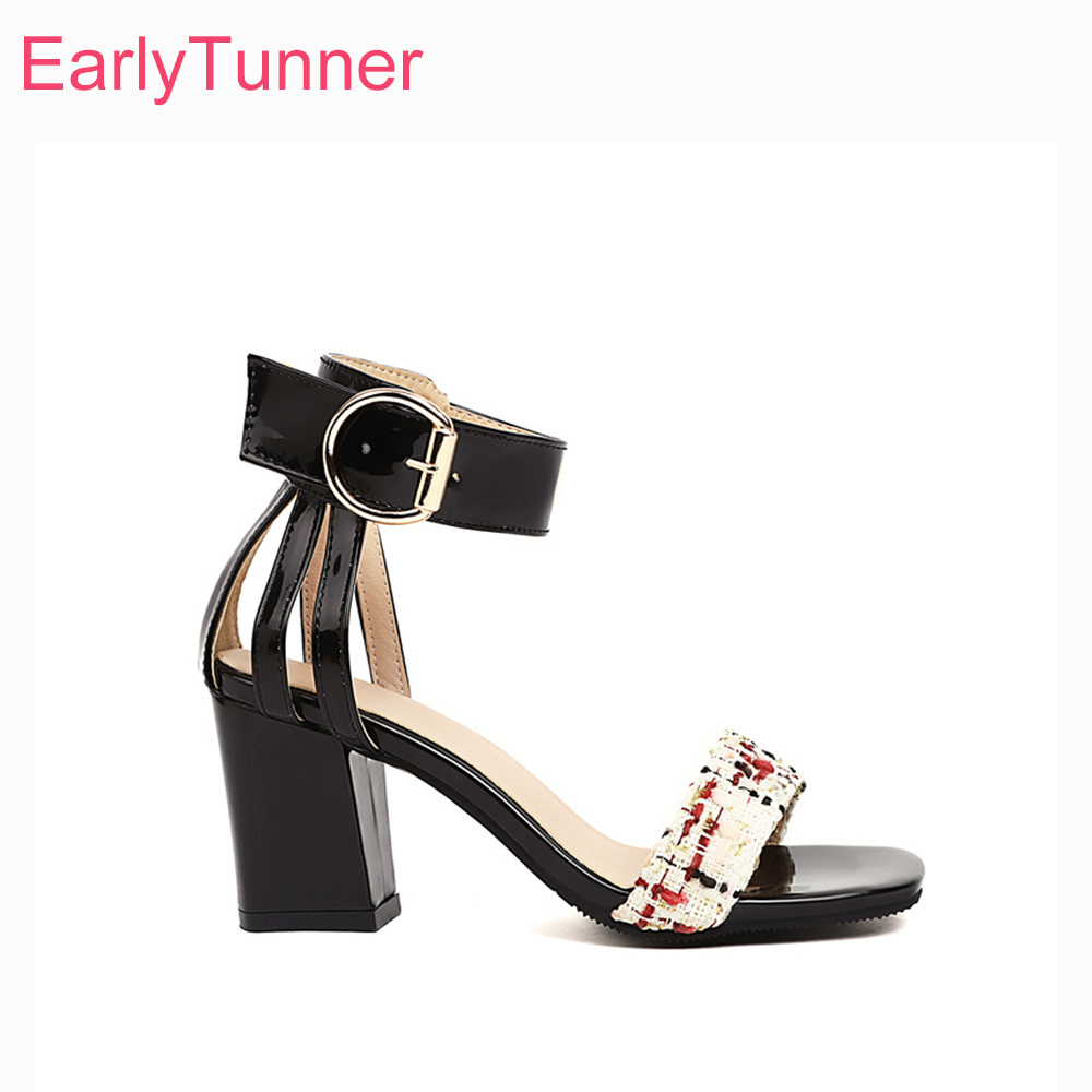 Women'S Shoes Size 12 - 2026年夏 ツイード素材 アンクルストラップサンダル レディース スクエアトゥ ハイヒール