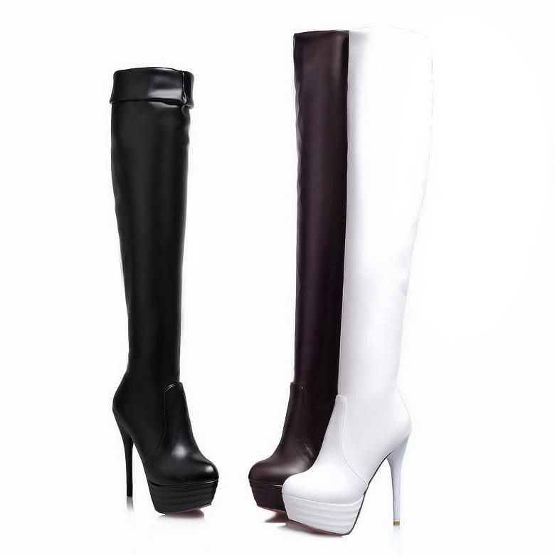 Women'S Shoes Big Feet - SIMLOVEYO ニーブーツプラットフォームハイヒールの靴ファッション女性 mujer ビッグサイズ 31-46 秋のホット販売女性の靴カジュアルシューズ