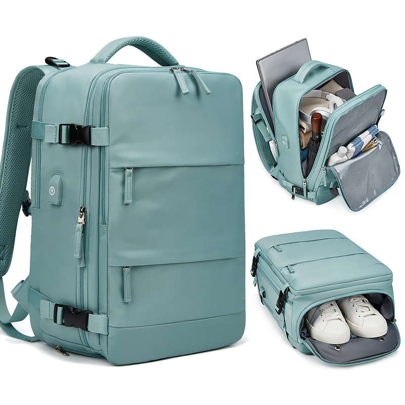 Women'S Shoes Back To School - 女性のラップトップバックパック 15.6 インチ十代の少女 USB 充電スクールバックパック独立した靴バッグ旅行屋外バックパックバッグ