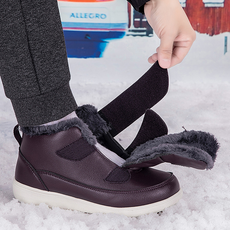 Women'S Shoes X Wide - 冬の女性用ワイドフットトゥアンクルスノーブーツ、ファー付きプラッシュウォームコットンシューズ、レディースノンスリップ快適