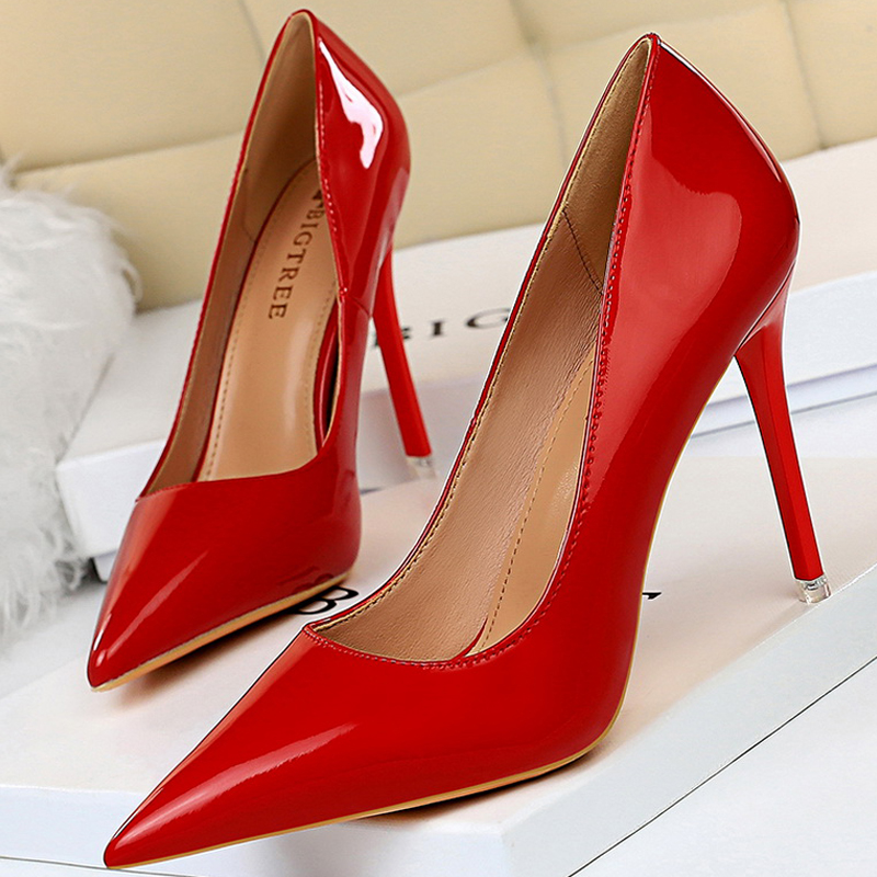 Patent Leather Pump - BIGTREE シューズ パテントレザーシューズ レディース パンプス ハイヒール