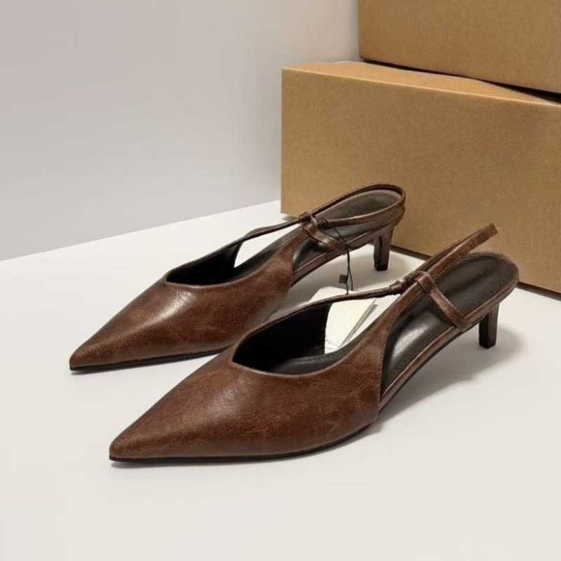 子猫ヒール夏の女性のドレスサンダルヴィンテージブラウンセクシ - Women'S Shoes Kitten Heels のレビューと価格