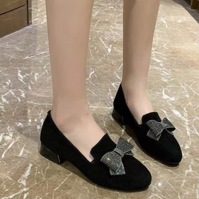 2025年 ブラック 新ファッション レディース リボン付き - Women Shoes Black のレビューと価格