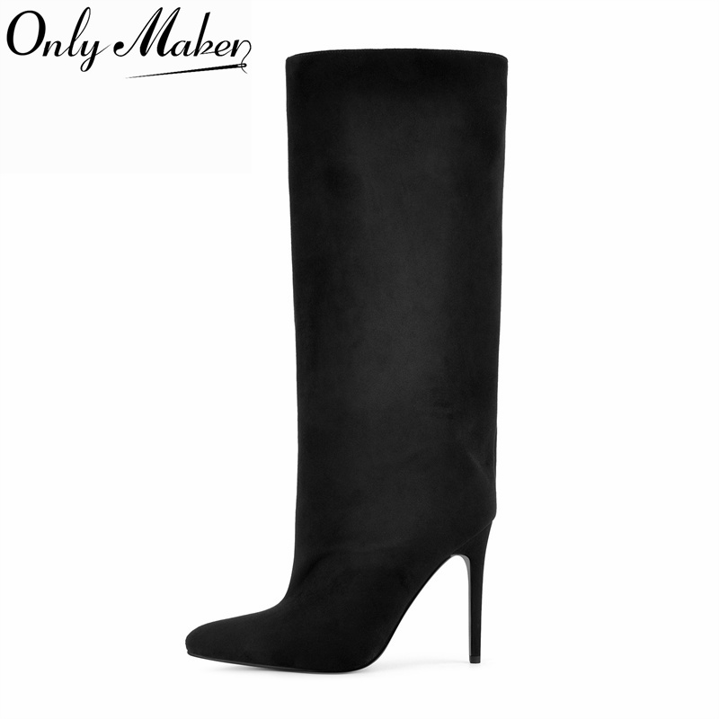 Onlymaker ブラック フェイクスエード ニーハイブー - Women'S Shoes X Wide のレビューと価格