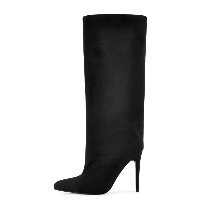 Onlymaker ブラック フェイクスエード ニーハイブー - Women'S Shoes X Wide のレビューと価格