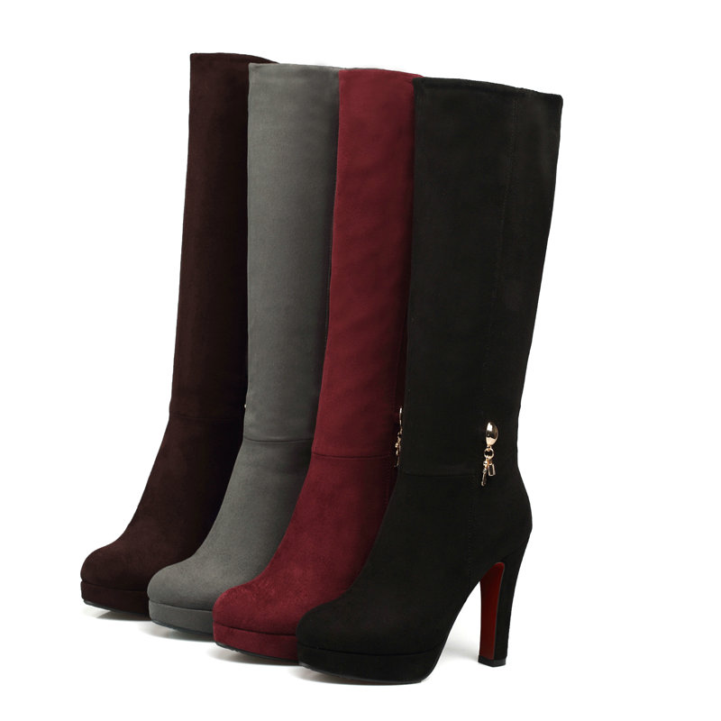 フェイクスエード ヌバックレザー バーガンディ グレー カラ - Women'S Shoes Burgundy のレビューと価格