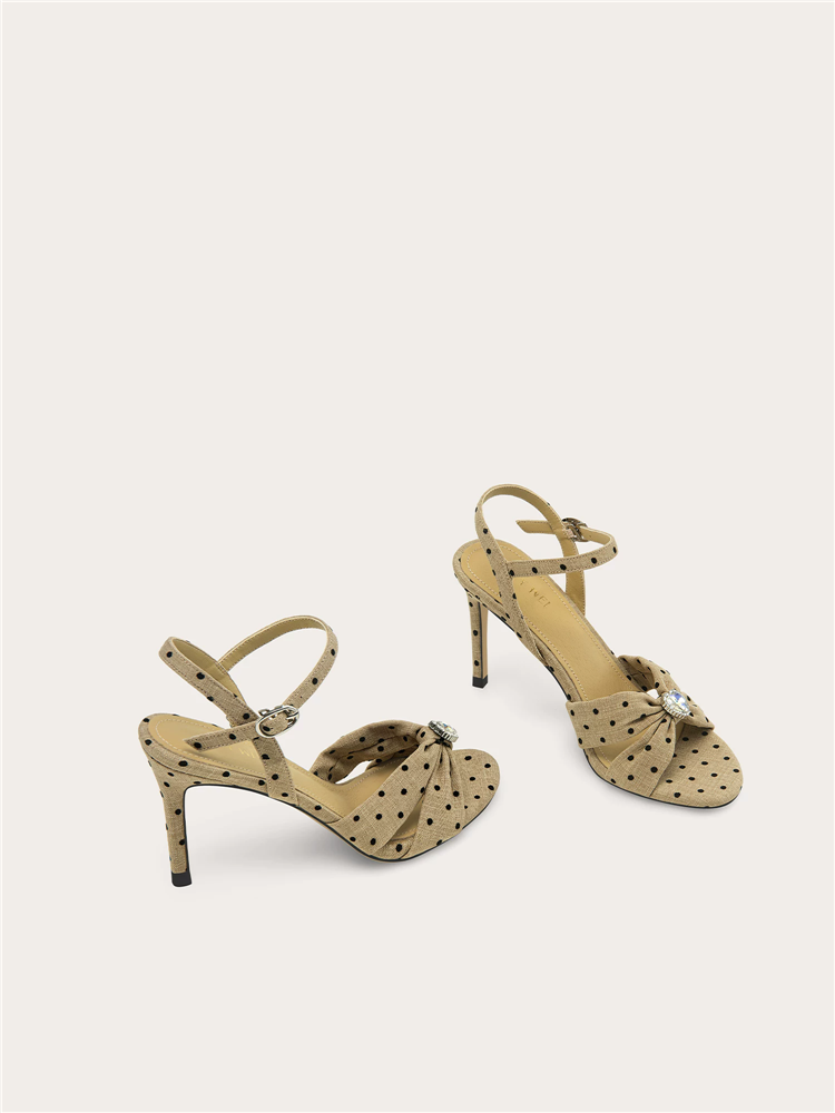 夏の新しいレトロな水玉模様のラインストーン生地クロスストラッ - Women'S Shoes Size 12 のレビューと価格