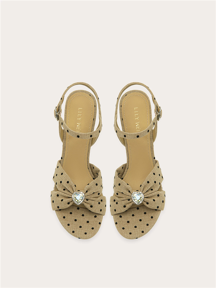 夏の新しいレトロな水玉模様のラインストーン生地クロスストラッ - Women'S Shoes Size 12 のレビューと価格
