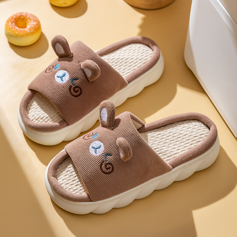 女性用リネンスリッパ,かわいいバニークラウドのビーチサンダル - Women Shoes Black のレビューと価格