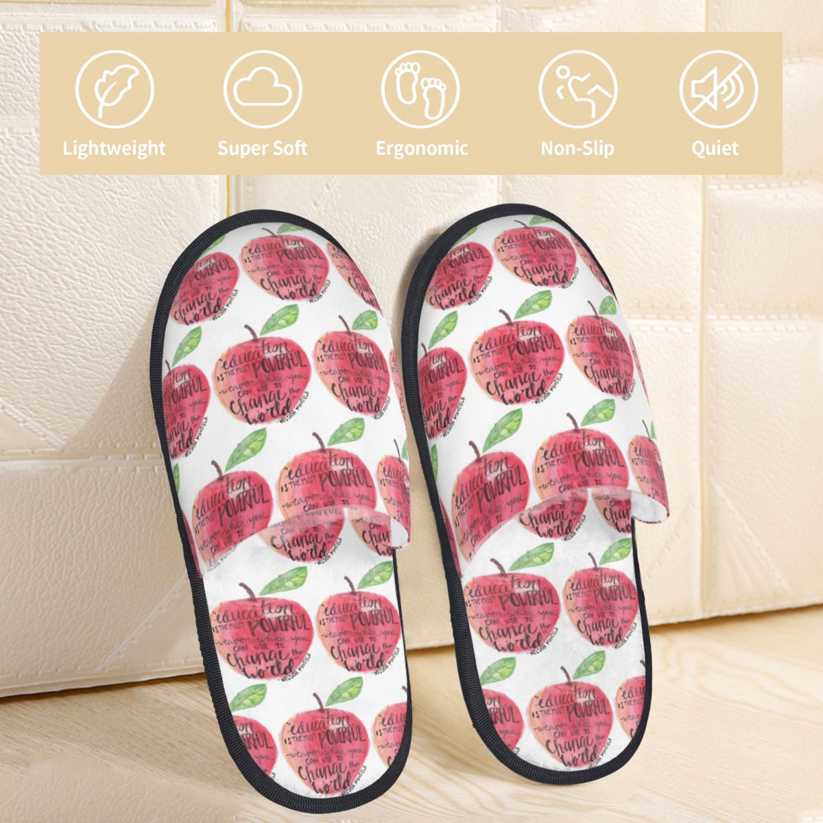 カスタム教師名言入りスリッパ メモリーフォーム 暖かく柔らか - Women Shoes Quote のレビューと価格