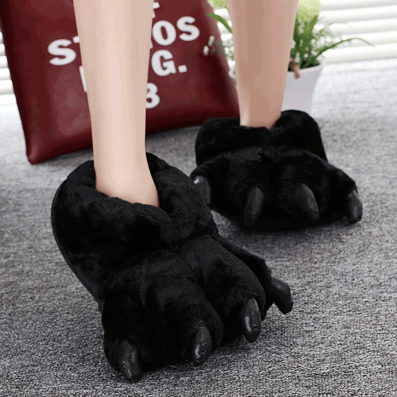 サイズ 35-43 黒動物の足の靴女性の冬の家のスリッパユニ - Women Shoes Black のレビューと価格