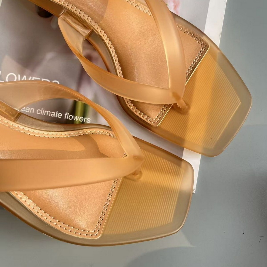 韓国製ミュートトーンオリーブグリーンPVC素材のトングサンダ - Women'S Shoes Kitten Heels のレビューと価格