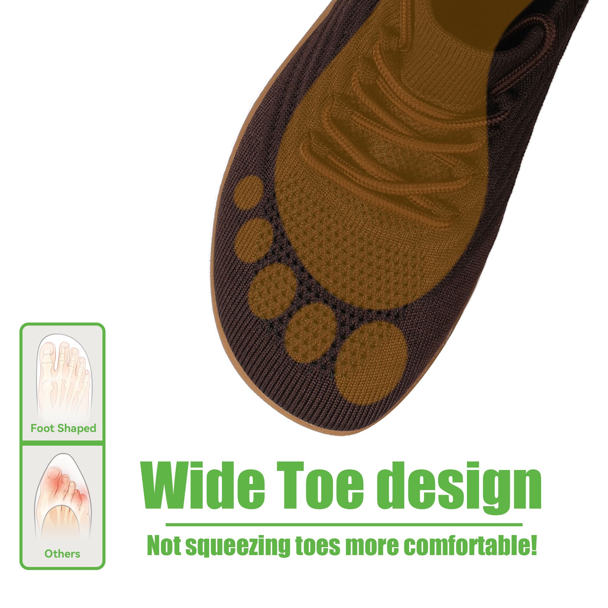 レディースワイドトゥボックスシューズ ミニマリスト通気性メッ - Women'S Shoes X Wide のレビューと価格