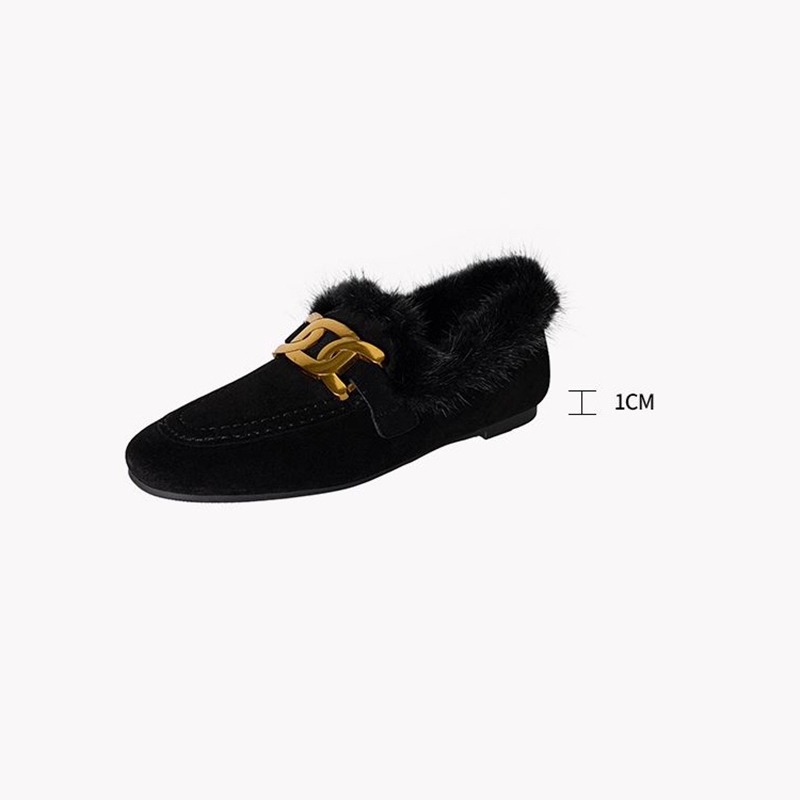 女性用シープスエードレザーシューズ,丸いつま先,ローヒール, - Women Shoes Black のレビューと価格