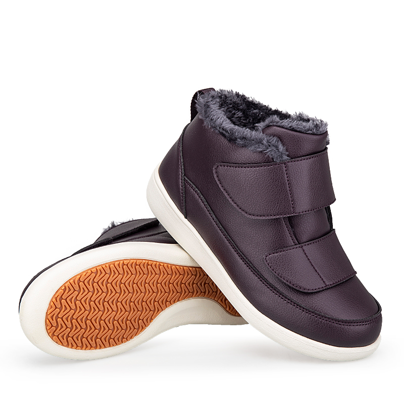 冬の女性用ワイドフットトゥアンクルスノーブーツ、ファー付きプ - Women'S Shoes X Wide のレビューと価格