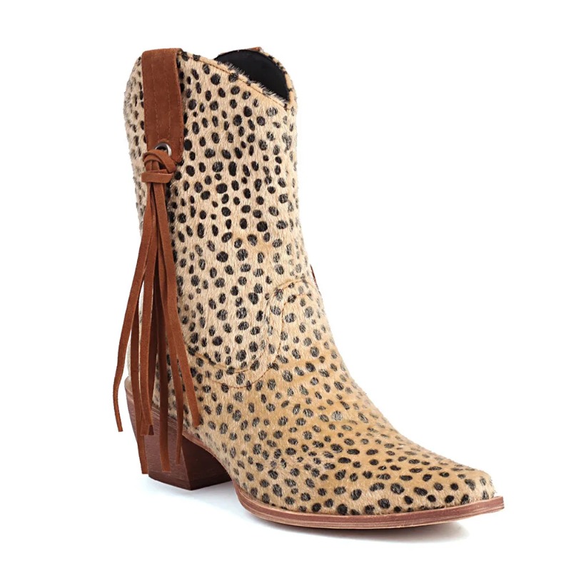 新しいヴィンテージポインテッドトゥ馬毛カウボーイブーツ女性レ - Women'S Shoes Big Feet のレビューと価格