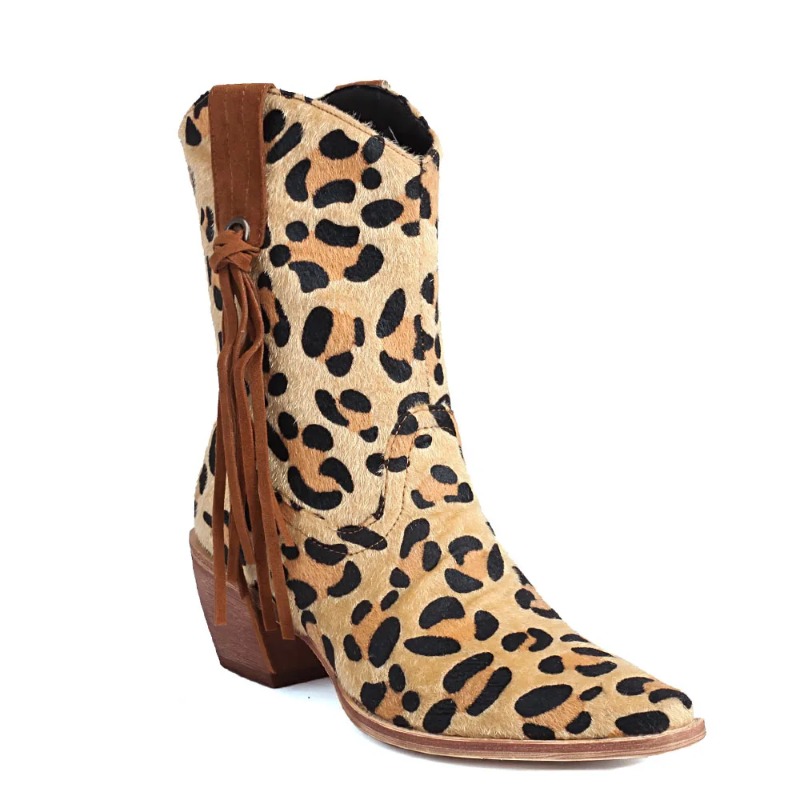 新しいヴィンテージポインテッドトゥ馬毛カウボーイブーツ女性レ - Women'S Shoes Big Feet のレビューと価格