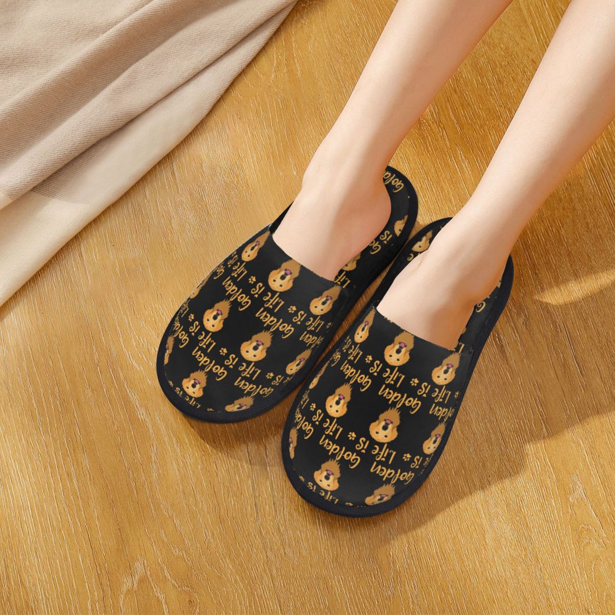 カスタムゴールデンレトリバー名言入りスリッパ メモリーフォー - Women Shoes Quote のレビューと価格