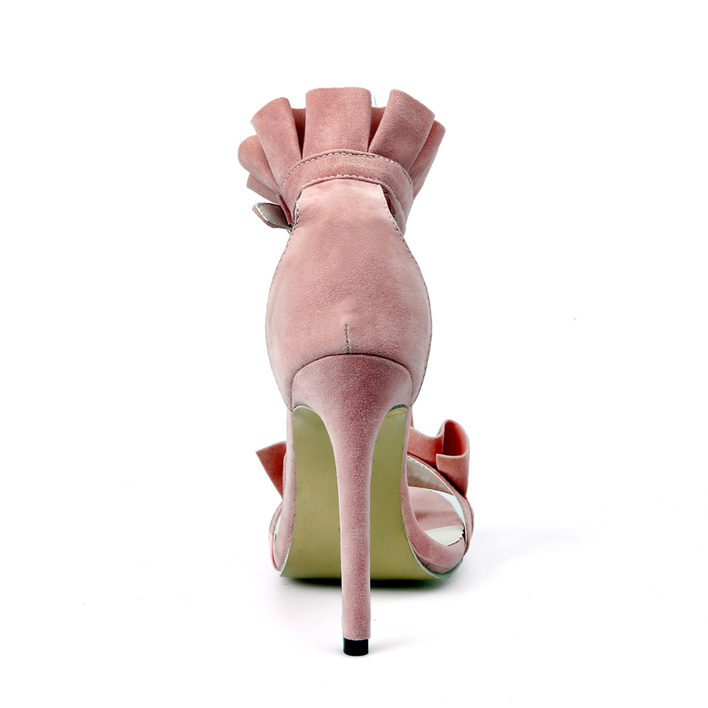 夏の新作ピンクファッション、黒のレディースサンダル、フリル付 - Women'S Shoes Size 12 のレビューと価格