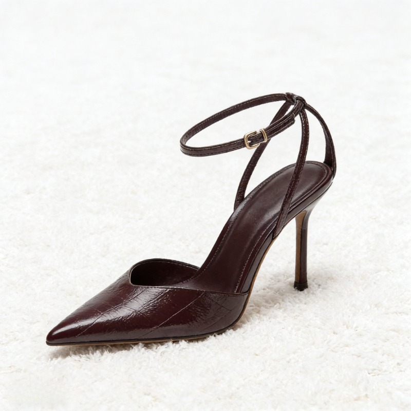 デザイナーバーガンディレッドアンクルストラップパンプス女性用 - Women'S Shoes Burgundy のレビューと価格