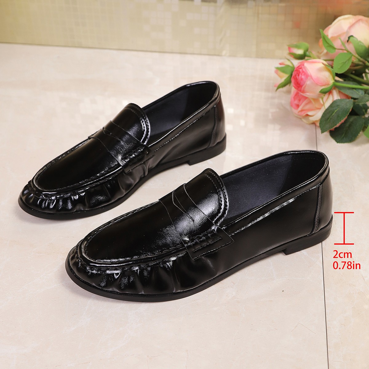 2026年夏 イギリス風 ブラック ワークフラットシューズ  - Women Shoes Black のレビューと価格
