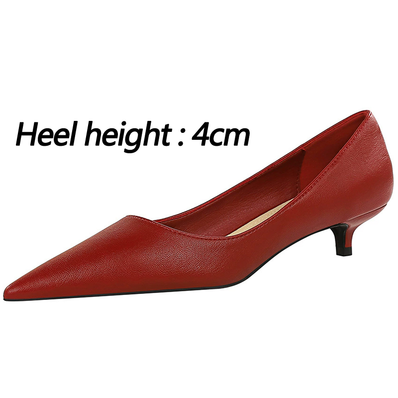 ファッションポインテッドトゥミッドヒールシューズ 4 センチ - Women'S Shoes Big Feet のレビューと価格