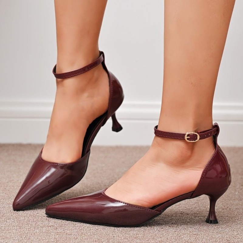 レディースパンプス ポインテッドトゥ キトゥンヒール パテン - Women'S Shoes Kitten Heels のレビューと価格