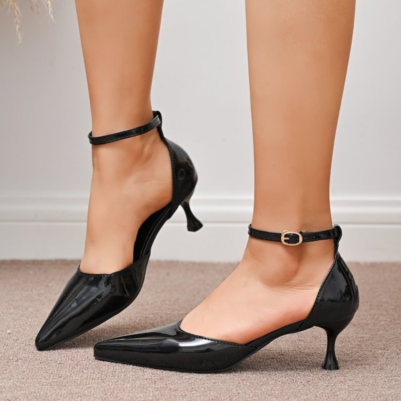 レディースパンプス ポインテッドトゥ キトゥンヒール パテン - Women'S Shoes Kitten Heels のレビューと価格