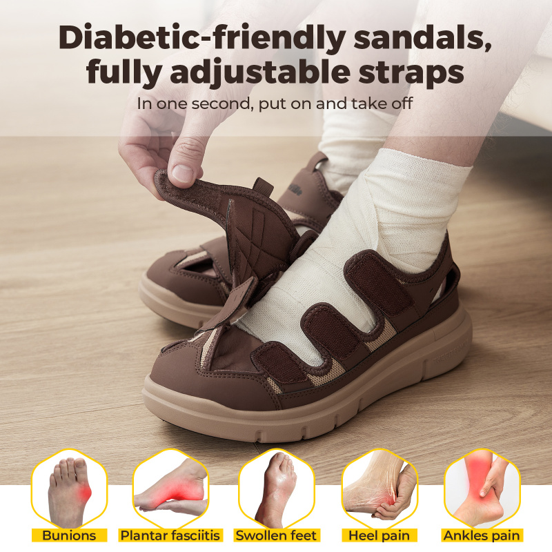 夏のメンズサンダル拡大糖尿病靴メンズカジュアルシューズ軽量足 - Women'S Shoes For Plantar Fasciitis のレビューと価格
