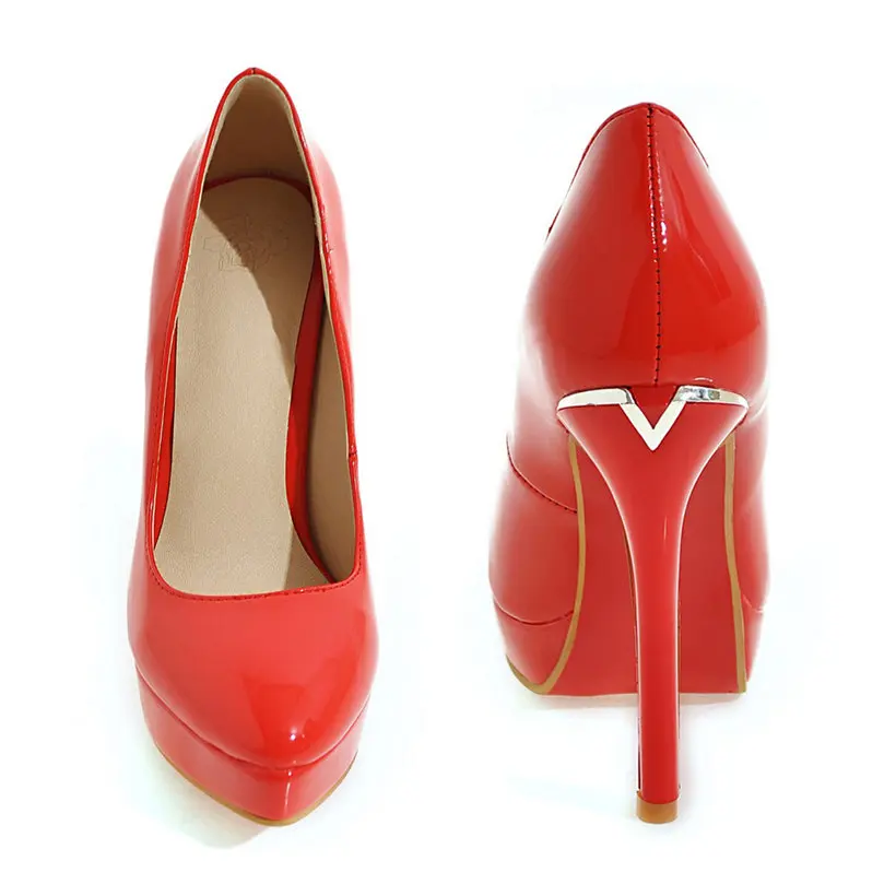 女性用パテントレザーパンプス,ラージサイズ,エレガント,オフ - Patent Leather Pump のレビューと価格