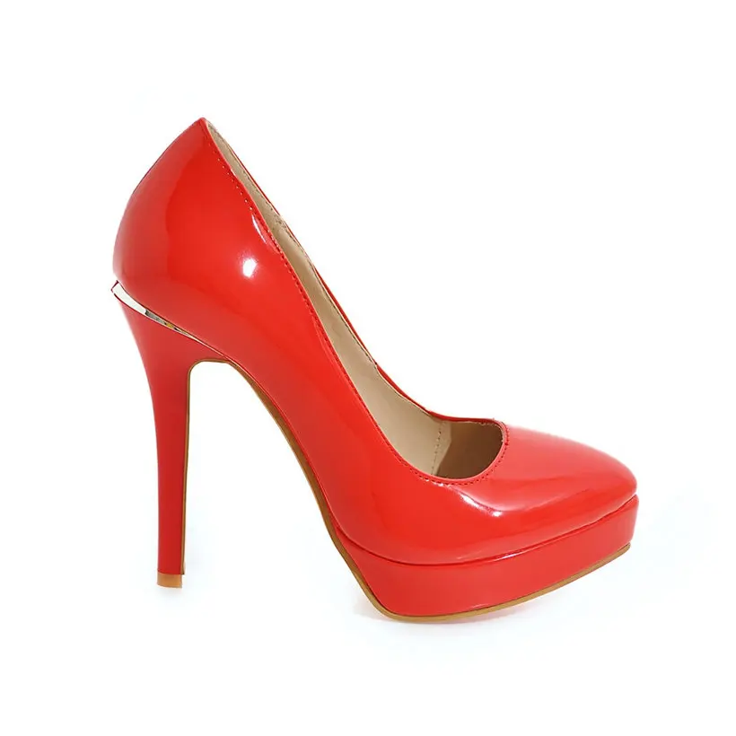 女性用パテントレザーパンプス,ラージサイズ,エレガント,オフ - Patent Leather Pump のレビューと価格